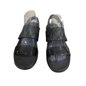 Vionic Karleen Platform Sandals Womens 11 Black Slingback Orthotic Double Strap